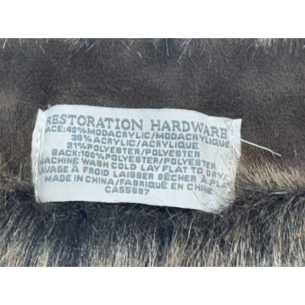 Restoration Hardware Faux Fur Scarf Brown Pull Through Wrap CA55697 Luxurious